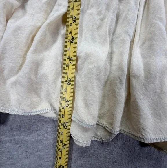 Free People Tiered Midi Dress Cream Beige Raglan Sleeve Boho Size M - Picture 5 of 10